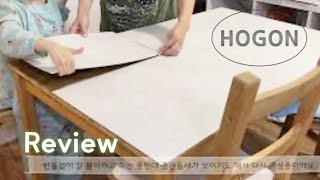 책상리폼: 나무 책상 위에 [현대 쉬움타일 화이트마블] 셀프로 붙이기