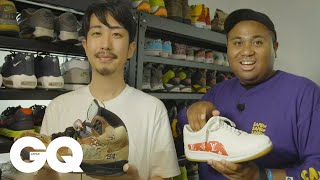 マンガ「左ききのエレン」の原作者かっぴーのスニーカー部屋にアントニーが潜入！イチオシはシュプリームxエアジョーダン５| SNEAKER HOLICS Ep2, Part1 | GQ JAPAN