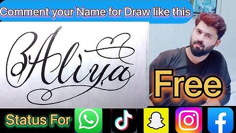 Aliya Name Signature Calligraphy Status | How to Cursive write with cut Marker #aliya @Aliya