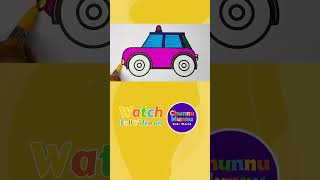Coloring for Kids | #policecar Drawing Coloring Pages for Kids | Chunnu Munnu Kids World #childart