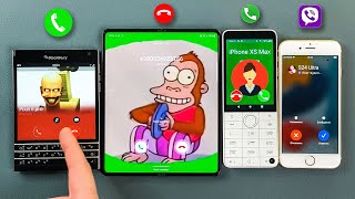 BlackBerry + iPhone 6S + Xiaomi Qin F22 + Z Fold 4 FacetoCall & Viber & Incoming Call