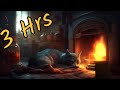 ⚠️Fall Asleep Fast⚠️ to a Purring Cat and the Crackling 🔥Fireplace🔥 | 3 Hours | Ambience