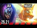 JAX vs NASUS (TOP) | 6 solo kills, 9/2/5 | KR Diamond | 25.21