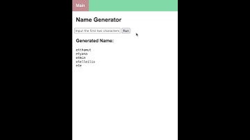 Demo for my name generator project