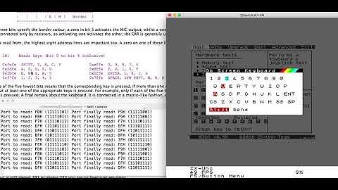 ZEsarUX emulator - Showing speccy keyboard ghosting feature