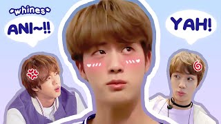 jin can't stop whining in pout