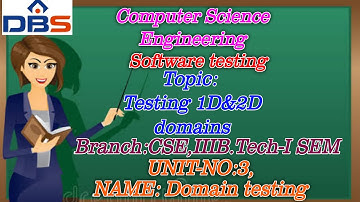 DBS -TESTING ONE DIMENSIONAL&2D DOMAINS,UNIT-3:DOMAIN  TESTING,CSE III YEAR-1st SEM,SOFTWARE TESTING