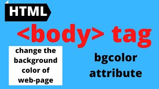 body tag bgcolor attribute in html