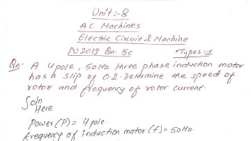 AC Machine | Unit:8 | Types:1 | PU 2019 Qn5c | ECM | 3rd Sem | Prashant YT | BE Civil |