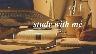 STUDY WITH ME 3hrs with breaks  real sounds & fireplace