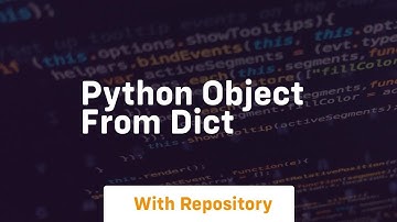 python object from dict