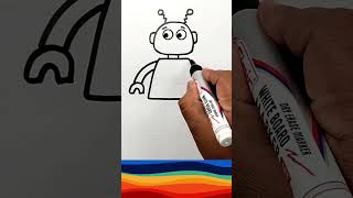 Robot Drawing easy | How to draw color Robot | Painting, Drawing, Coloring Tips for Kids #shorts