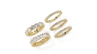 Joan Boyce Clear CZ 5pc Eternity Band Ring Set