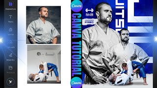 flyer de academia | como criar no canva um poster de jiu jitsu  aula completa para iniciantes
