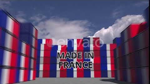 Many Cargo Containers with MADE IN FRANCE Text and Flags | Motion Graphics - Envato elements