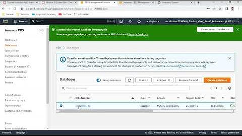 AWS SAA - Module 5 - Guided Lab: Creating an Amazon RDS Database - Anand K