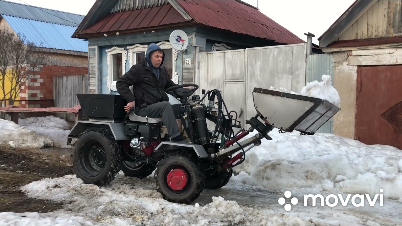 Минитрактор из мотоблока МТЗ - YouTube
