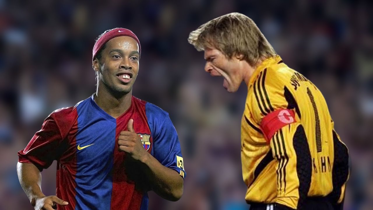 RONALDINHO DESTRUINDO O BAYERN DE MUNIQUE E FAZENDO GOLAÇO DE FALTA EM OLIVER KAHN