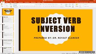 Lecture 11 Advanced Grammar: Subject-verb inversion