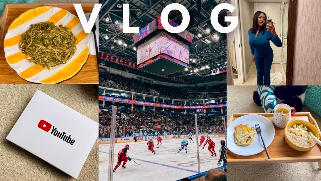 Snowy cozy winter days❄️| Ice hockey game| YouTube milestone | green pasta