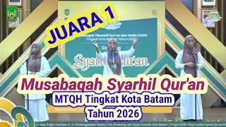1st Place in the 2026 Women's MTQH Syarhil Qur'an (MSQ) Competition at Batam City Level