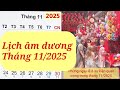 Lịch Âm & Dương Tháng 11 Năm 2025 📅 - Chi Tiết & Chính Xác