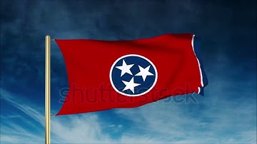 4K tennessee flag slider style. Waving in the win with cloud background animation Stock video