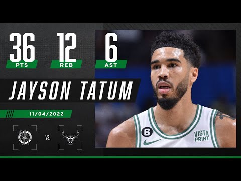 Jayson tatum’s double-double leads celtics past bulls ☘️