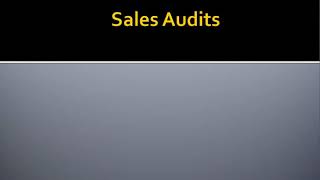 Topic 19.1 - Sales Audits