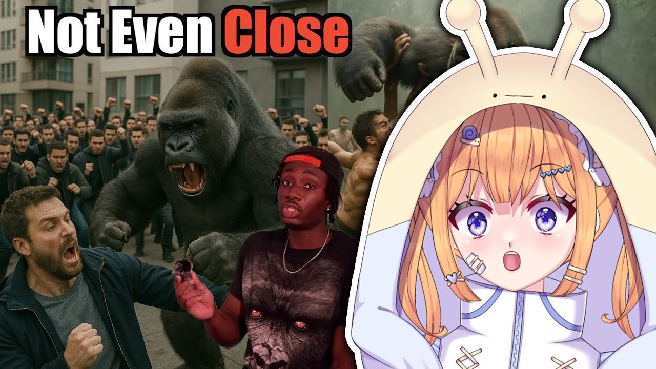 100 MEN VS 1 GORILLA - WHO WOULD WIN? | Snail Vtuber reacts to Casual Geographic