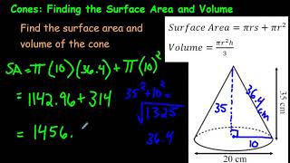Cones:  Finding the Surface Area and Volume of Cones