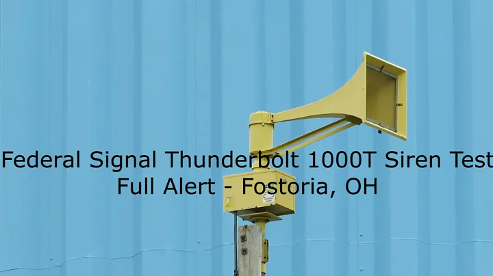 Federal Signal Thunderbolt 1000T Siren Test - Full Alert - Fostoria, OH