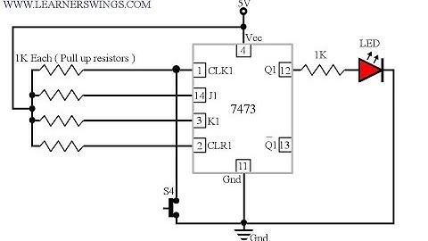 A Funny J K Flip-Flop Trick Using 7473 and Push Button Switch.