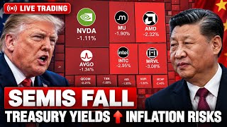 AI Stocks Fall 📉 Treasury Yields Record High, US-China Meet | Live Trading Stock Market Today