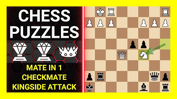 Chess Puzzles to Practice. Themes: Mate in 1, Checkmate, Kingside attack. Learn Chess