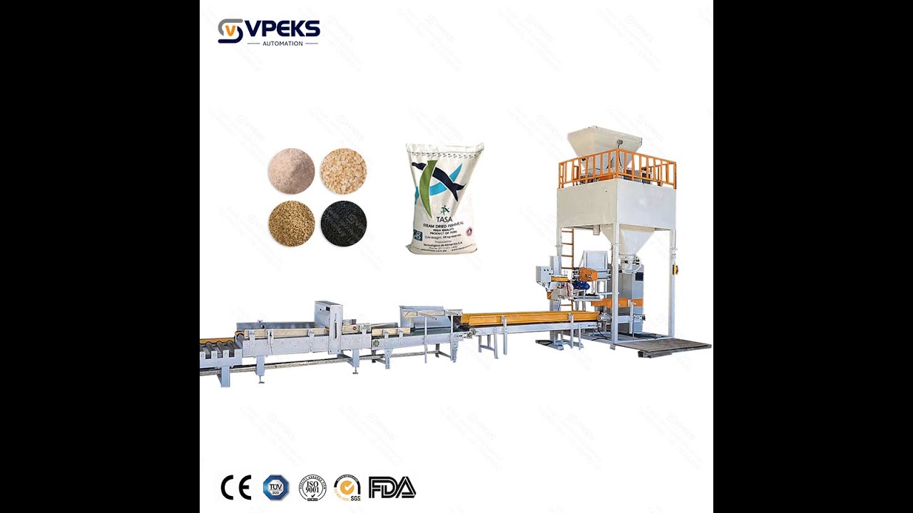 VPEKS Fully automatic coal briquette packing line and Robotic ...
