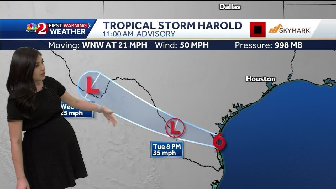 Tropical Storm Harold makes landfall in Texas - YouTube