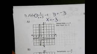 Algebra 2 Module 8 Review on Graphing Rational Functions