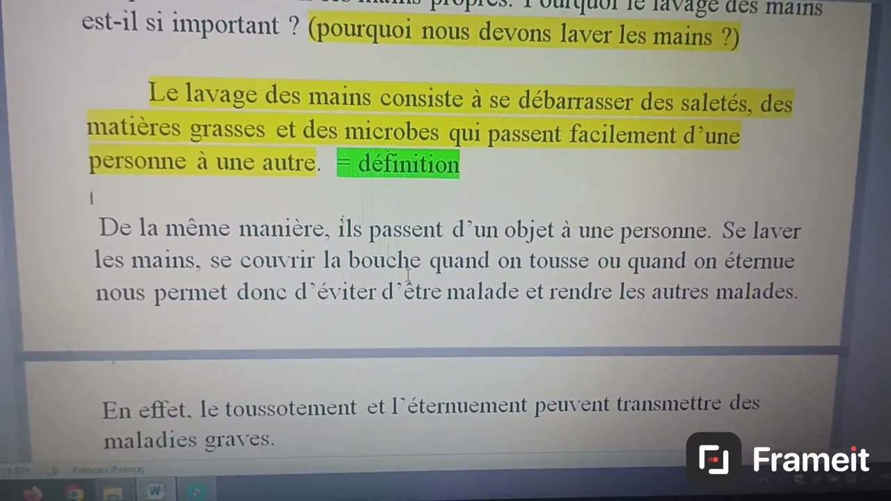 1am, s 01, compréhension de l'écrit '' des gestes simples pour une bonne hygiène corporelle ''