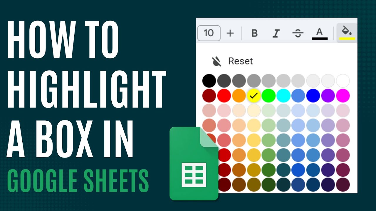How to Highlight Box on Google Sheets [Quick Guide] - YouTube