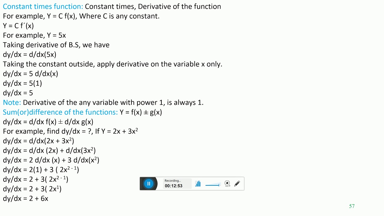 Constant times functions( sum or difference of the functions) YouTube