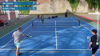 Pickleball rec play: Ilia / Lionel vs Anton / Oleg | Full Match with Scoreboard | Match 5