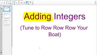 Adding Integers Song