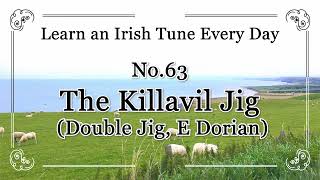Video thumbnail of "063 The Killavil Jig (Double Jig, E Dorian) Learn an Irish Tune Everyday."