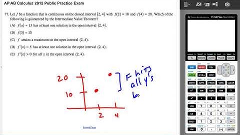 AP AB Calculus 2012 Multiple-Choice 77