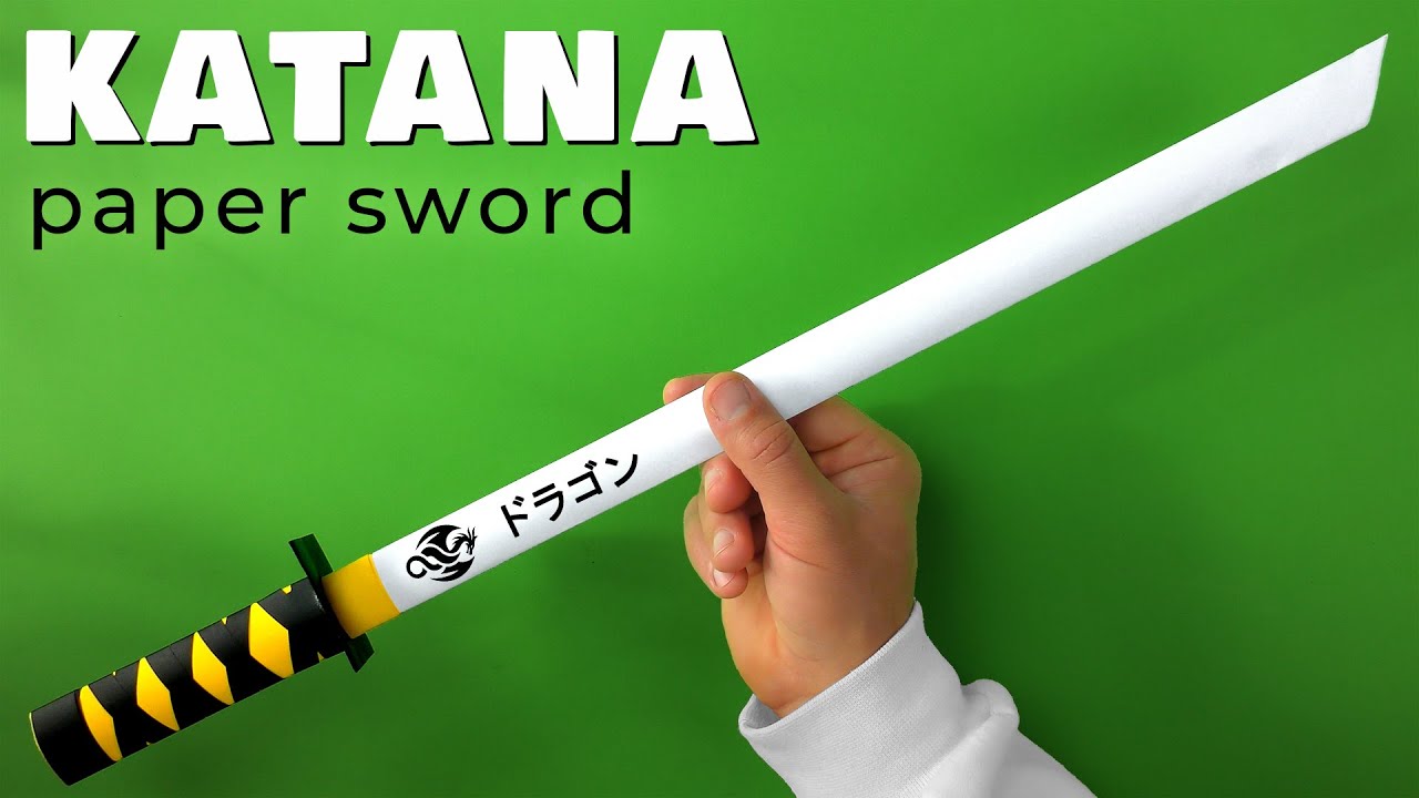 Как сделать бумажный меч! Японская катана своими руками