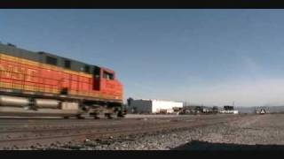 Bnsf Es44Dc 7741 On The M-Barsdg1-27 Manifest Meets Bnsf Warbonnet 755 On A Stack Train, Cajon P