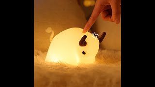 귀여운 황소 디자인 실리콘 터치 무드등 수면등