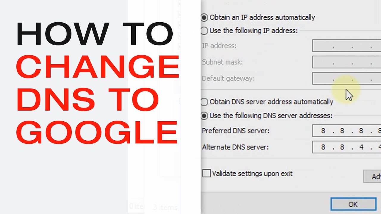 how to change dns to google