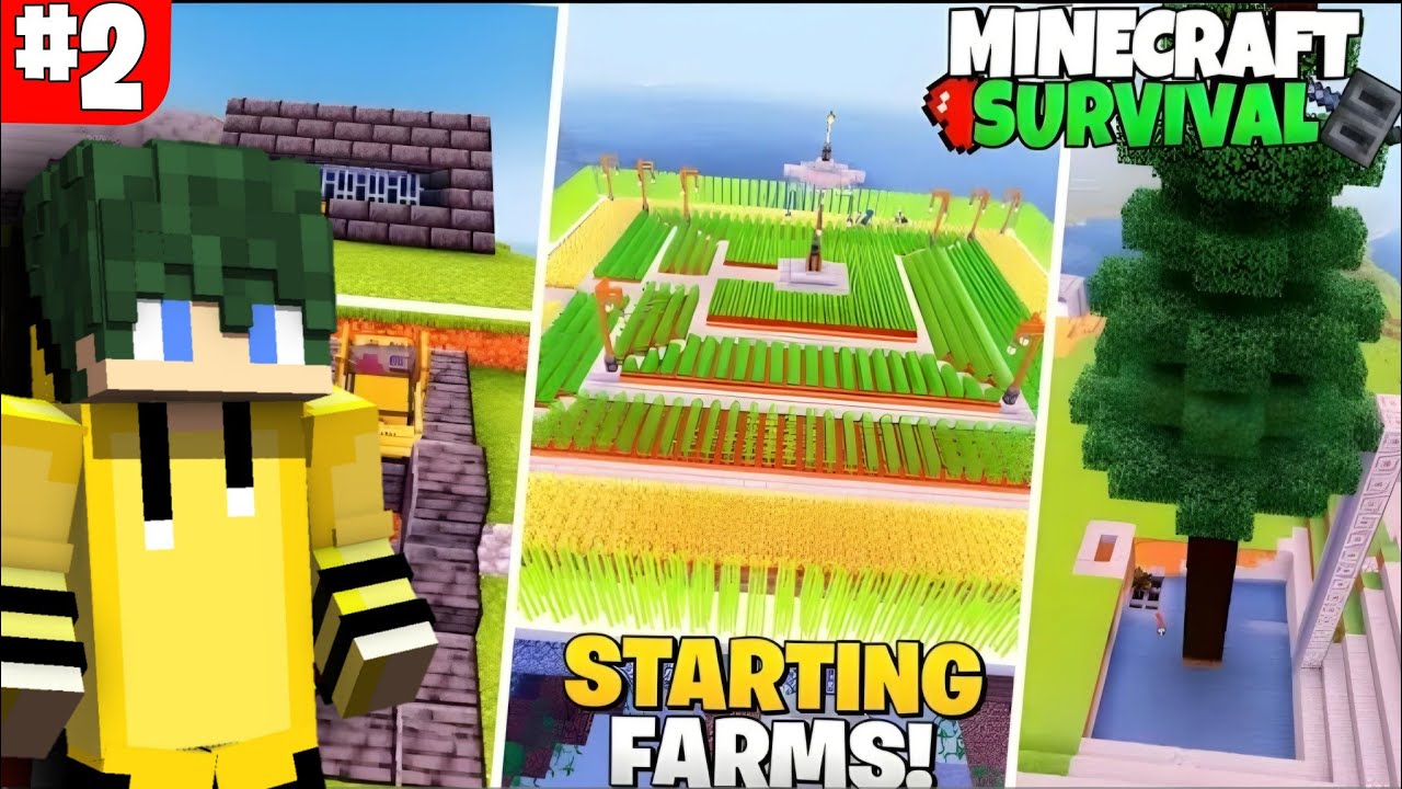 Building all starting farms😍in Minecraft Survival🔥 part-2 [HINDI]